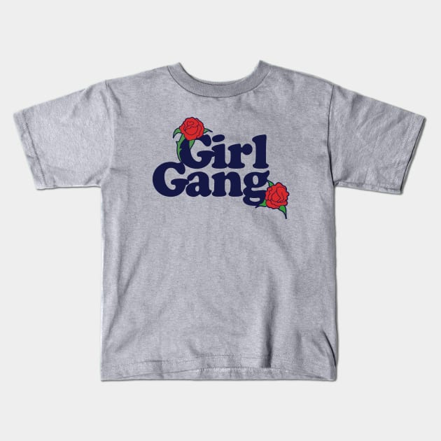 Girl Gang Retro Feminist Kids T-Shirt by bubbsnugg